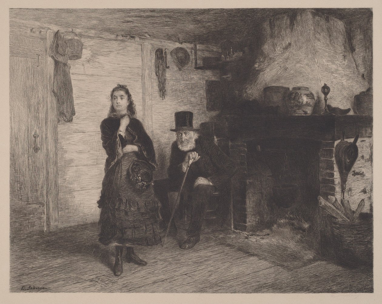 De berisping door Eastman Johnson