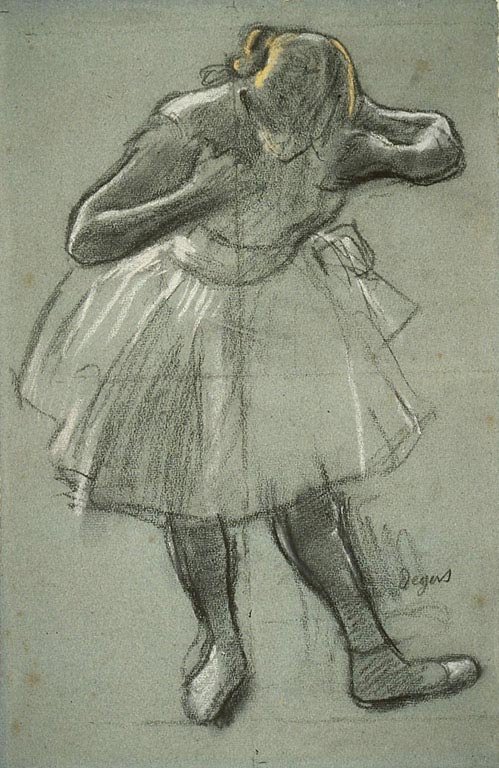 Danser die Voorover Buigt door Edgar Degas