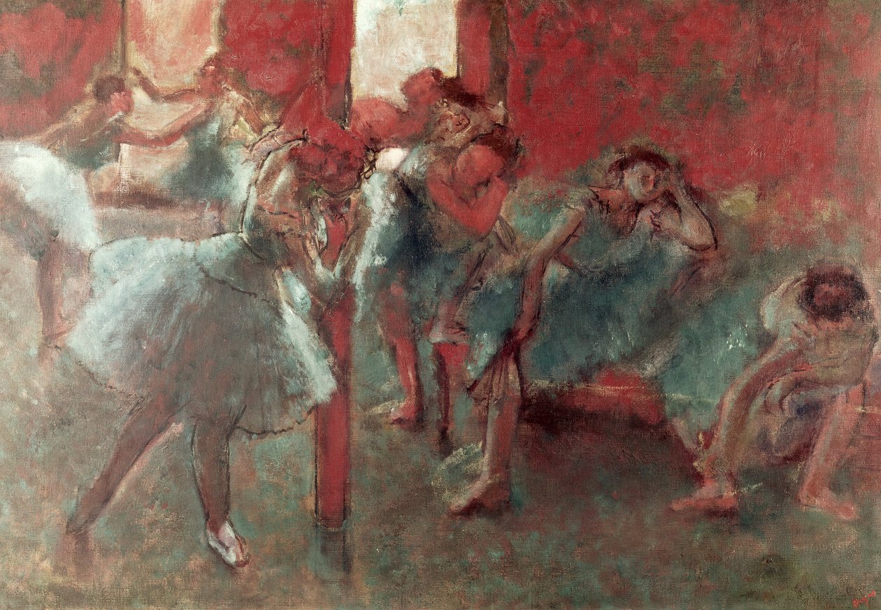 Dansers bij Repetitie, 1895-98 door Edgar Degas