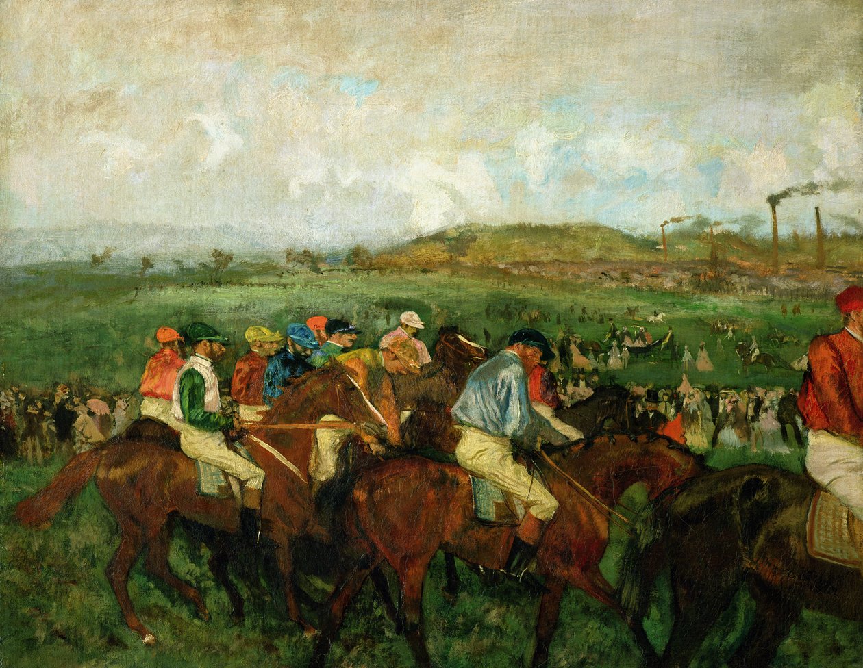 Herenrace. Voor het vertrek, 1862 door Edgar Degas