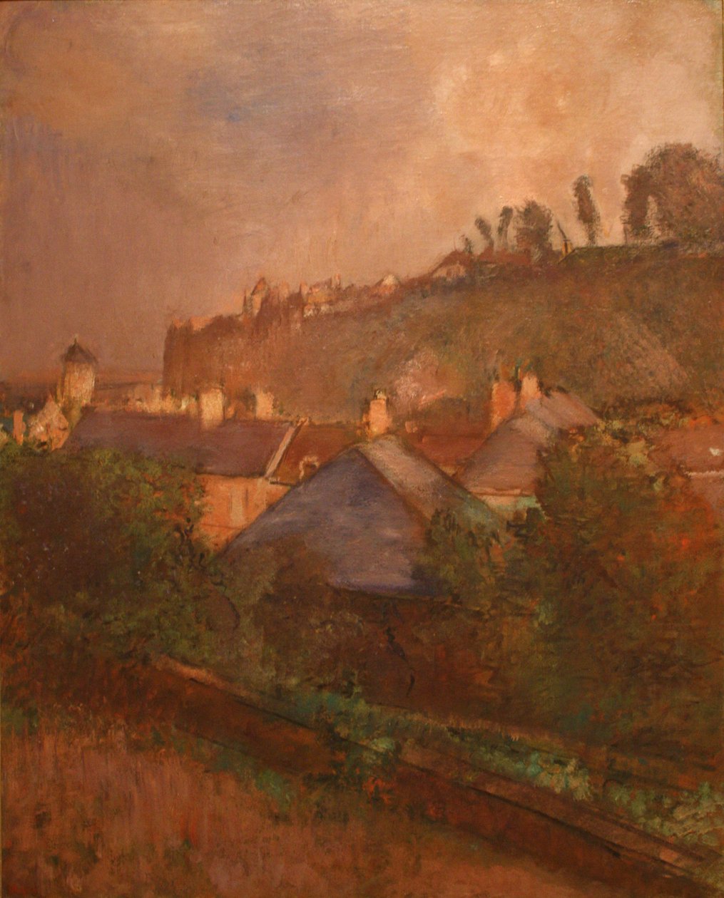 Huizen aan de voet van een klif door Edgar Degas