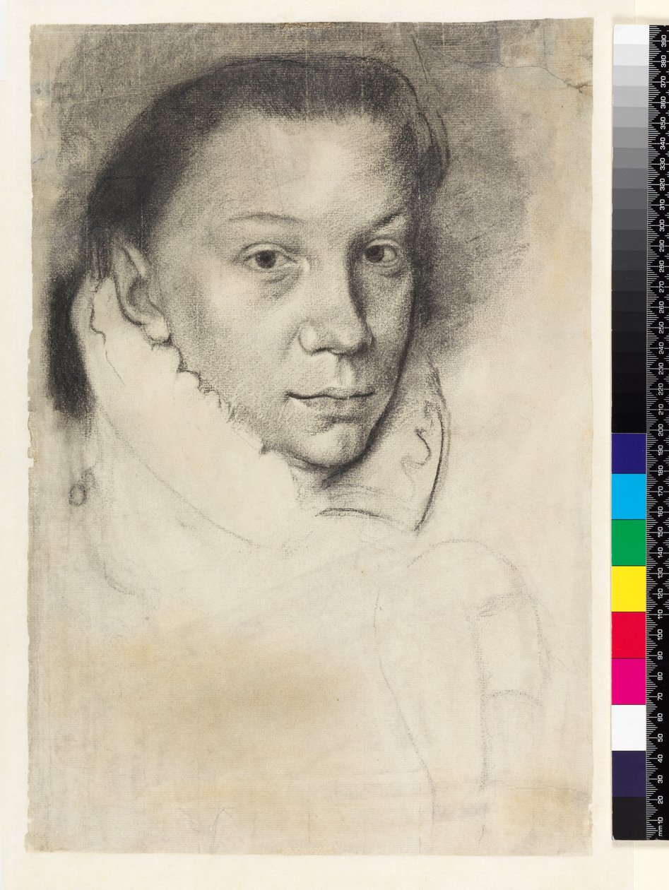PD.22-1978 Elizabeth de Valois (naar Anthonis Mor of Moro), c.1880 (houtskool op papier) door Edgar Degas