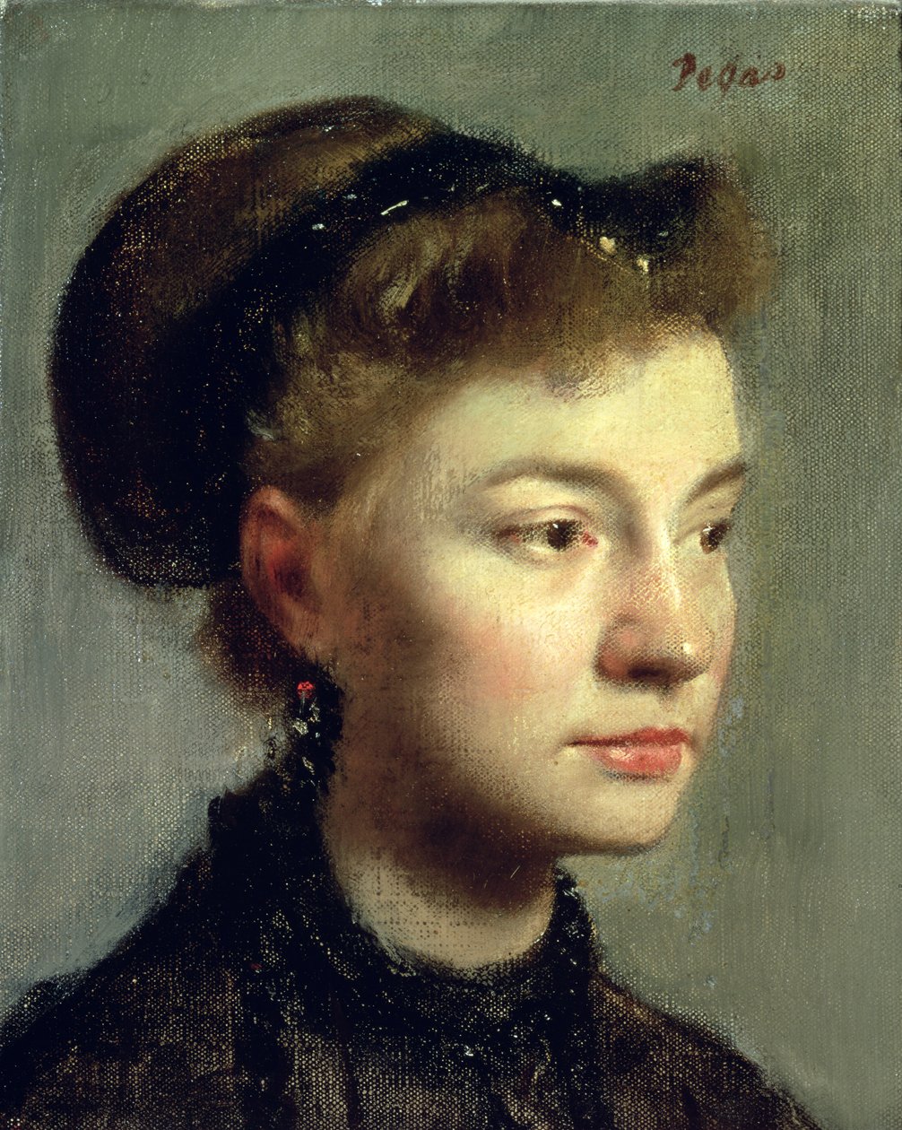 Portret van een jonge vrouw, 1867 door Edgar Degas