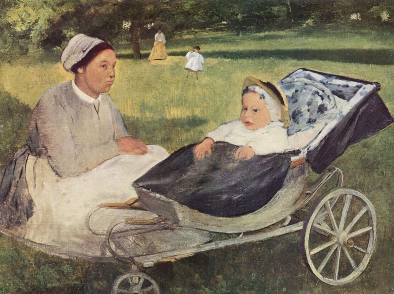 Portret van Henri Valpinçon als kind met gouvernante door Edgar Degas