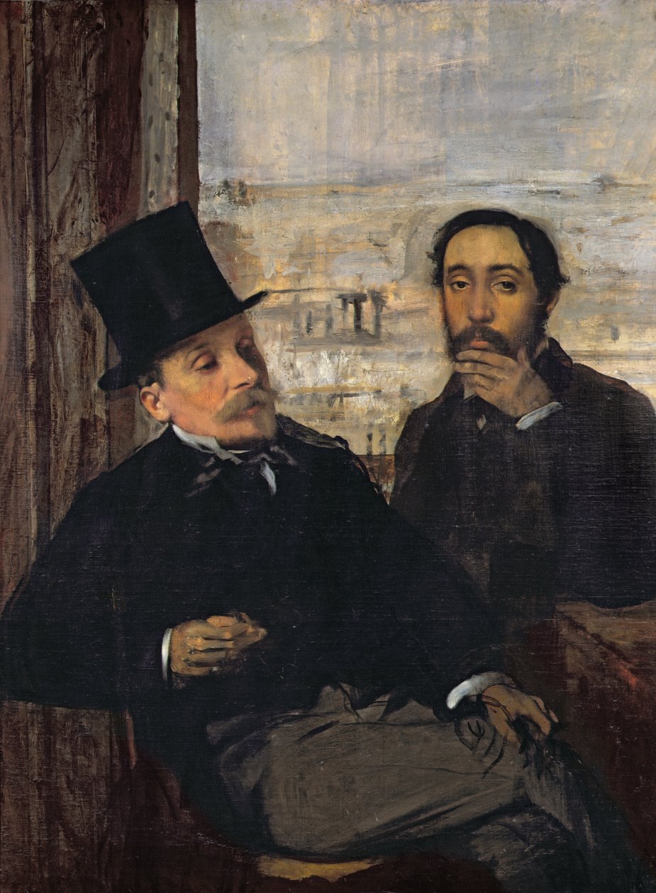 Zelfportret met Evariste de Valernes (1816-96) c.1865 door Edgar Degas