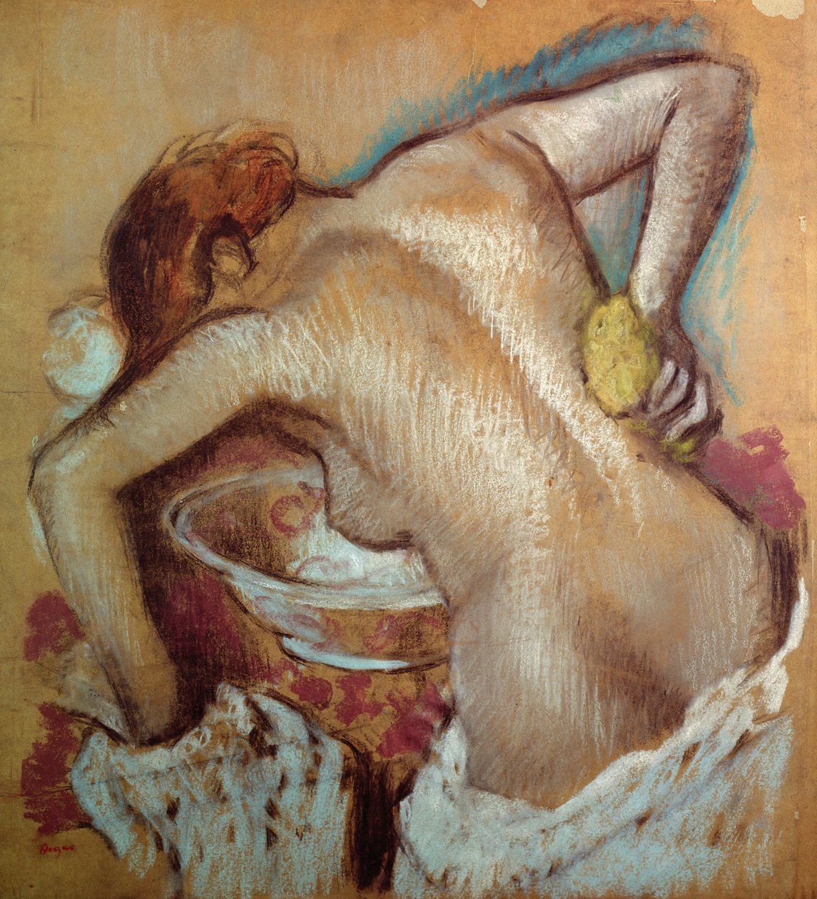 Vrouw bij haar toilet, ca. 1894 door Edgar Degas