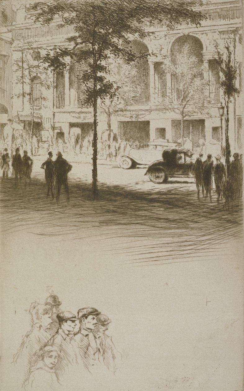 Een stadsplein, illustratie voor 