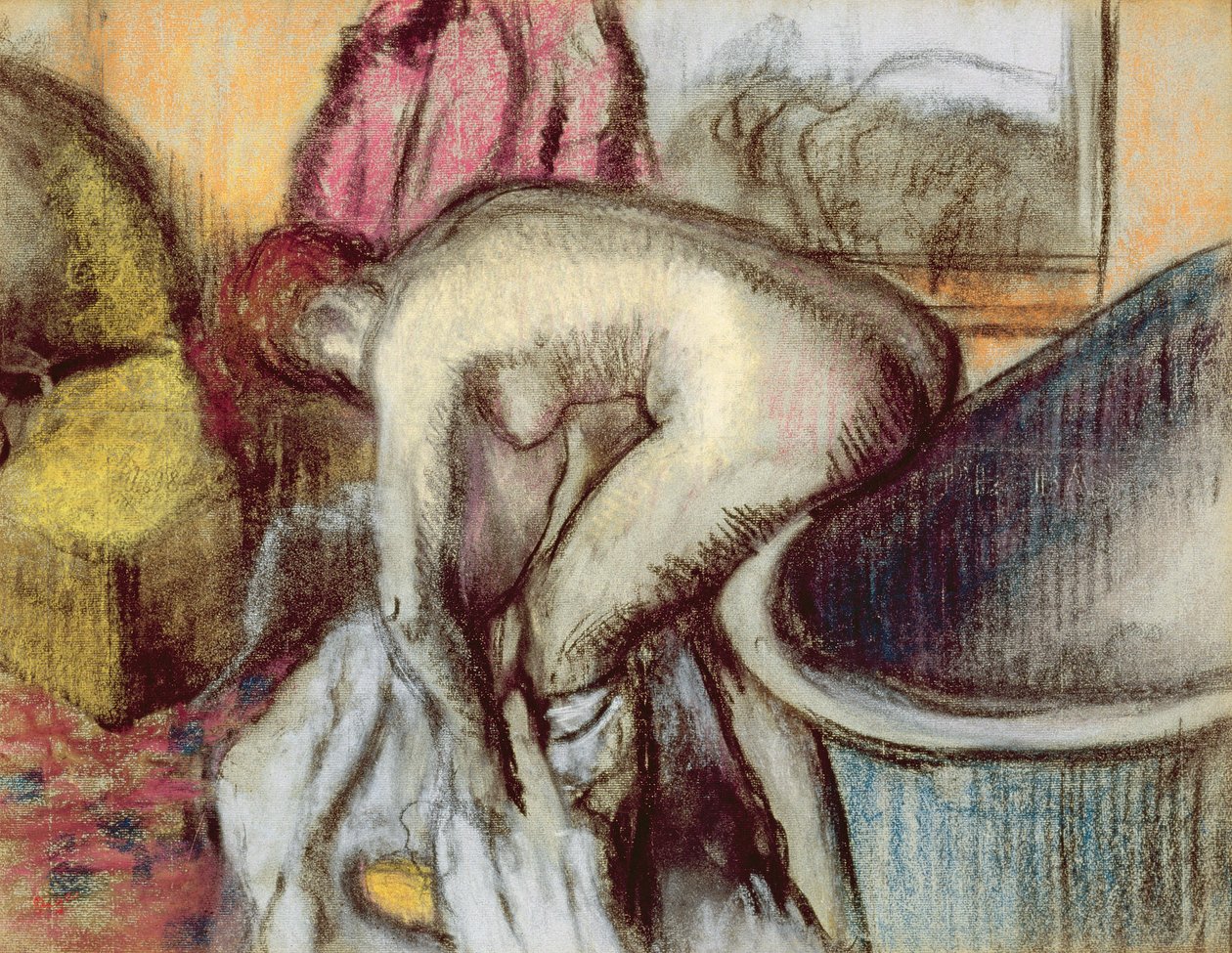 Na het bad, ca. 1895 door Edgar Degas