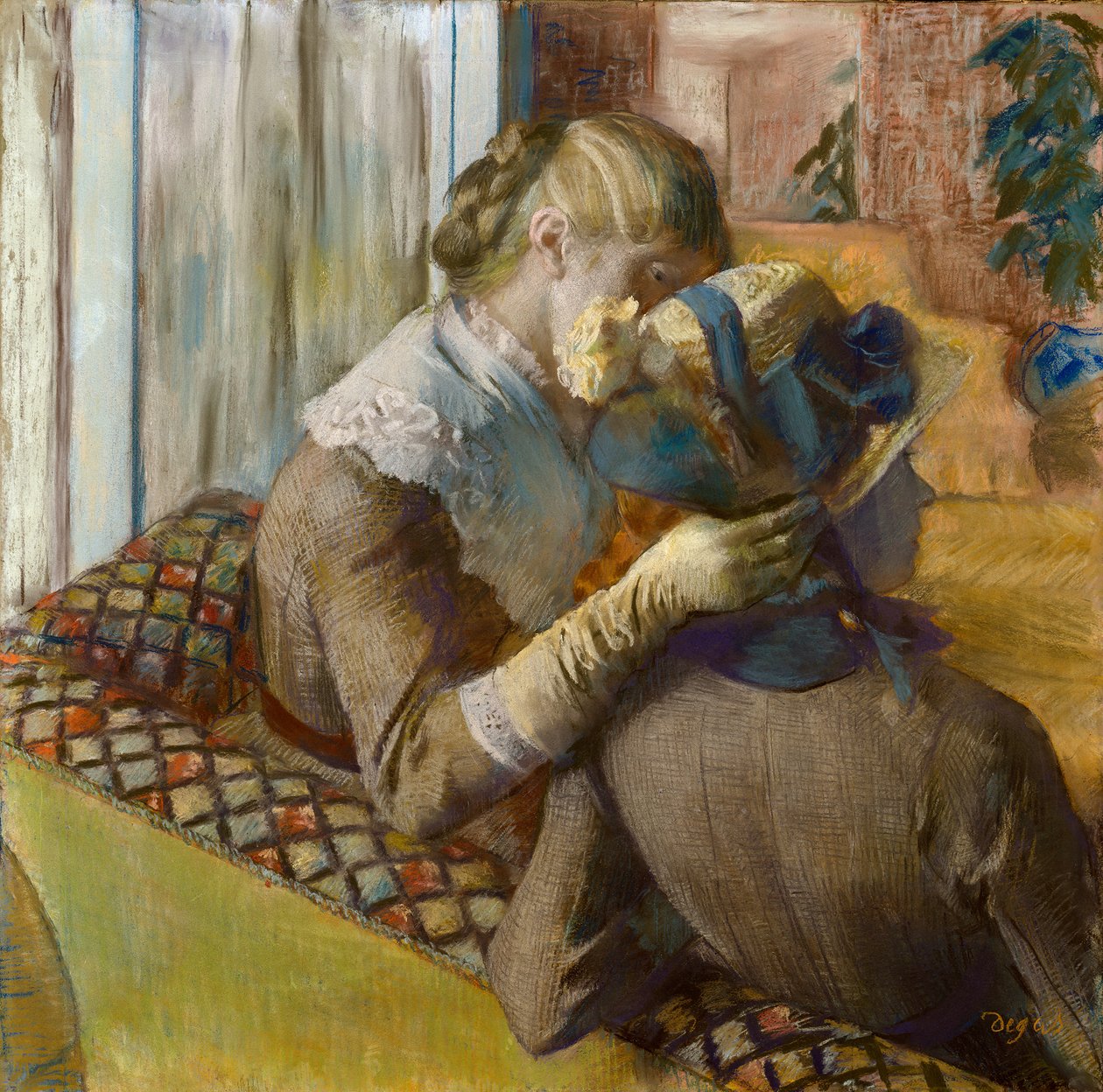 Bij de Modiste door Edgar Degas