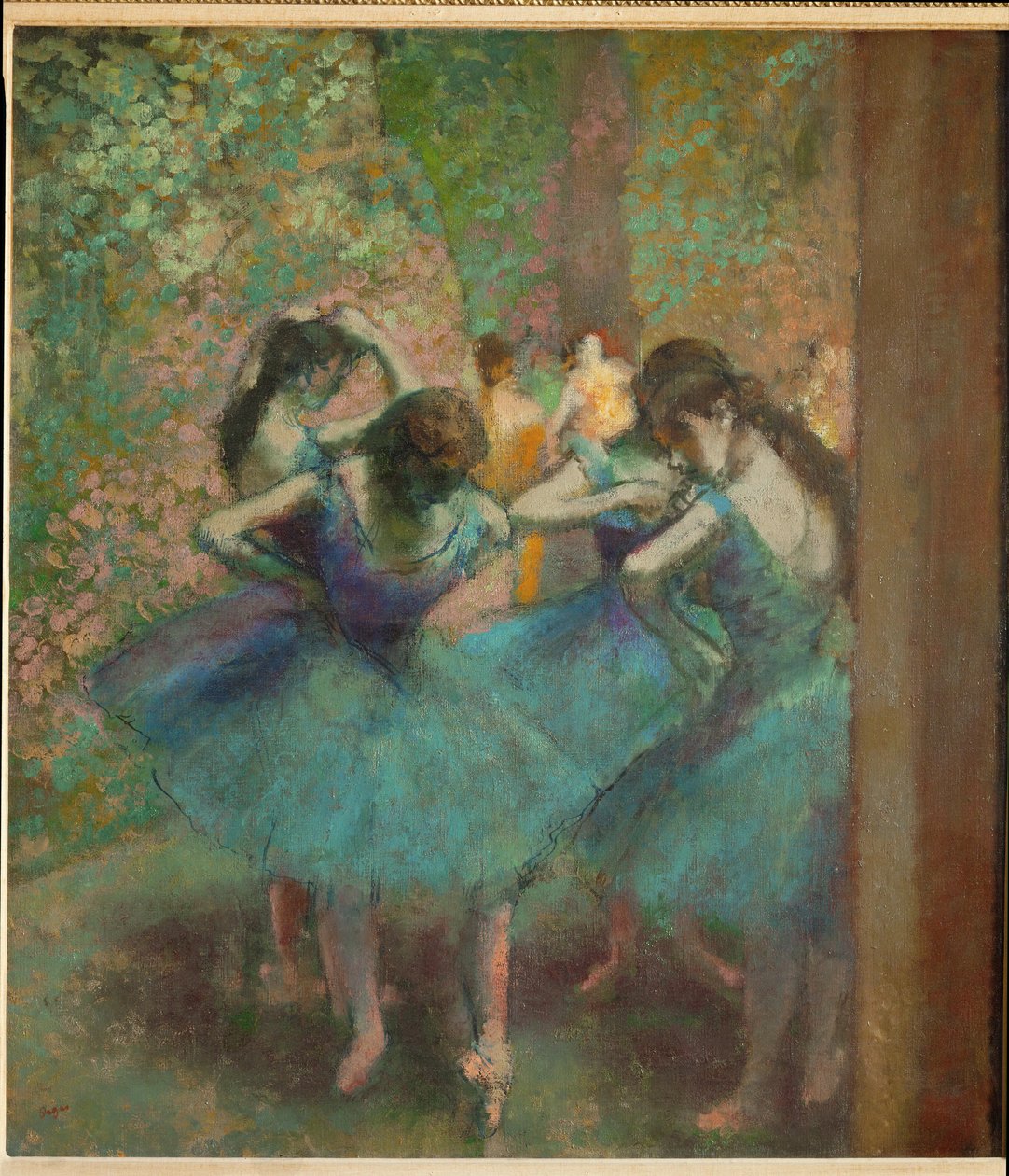 Blauwe dansers (olieverf op doek) door Edgar Degas
