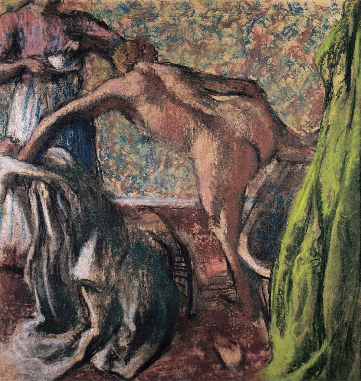 Ontbijt na het bad (Het bad) door Edgar Degas