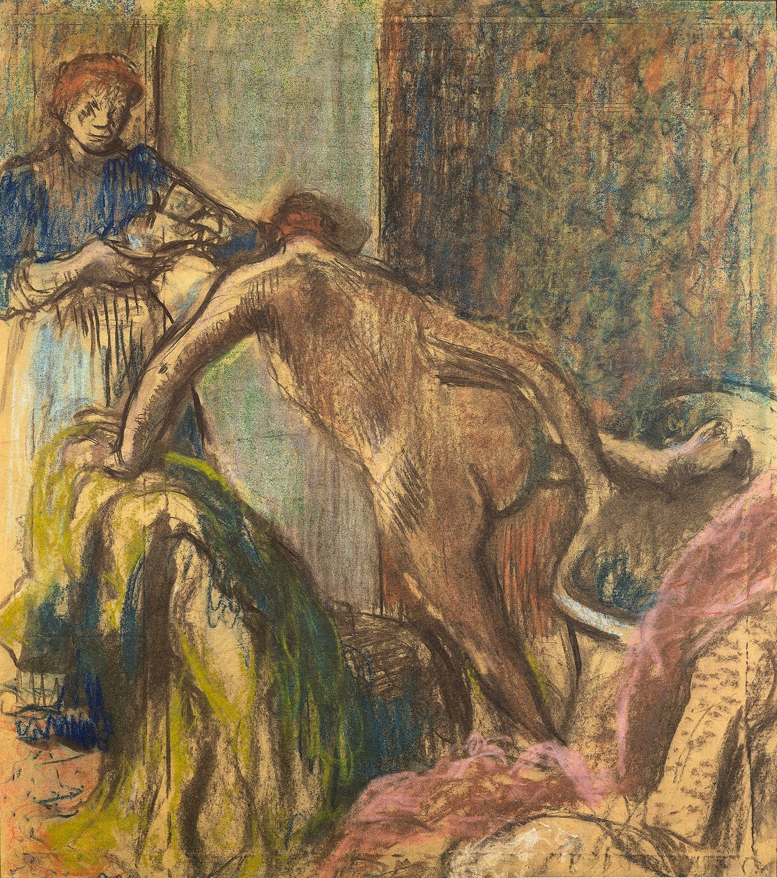 Ontbijt na het bad door Edgar Degas