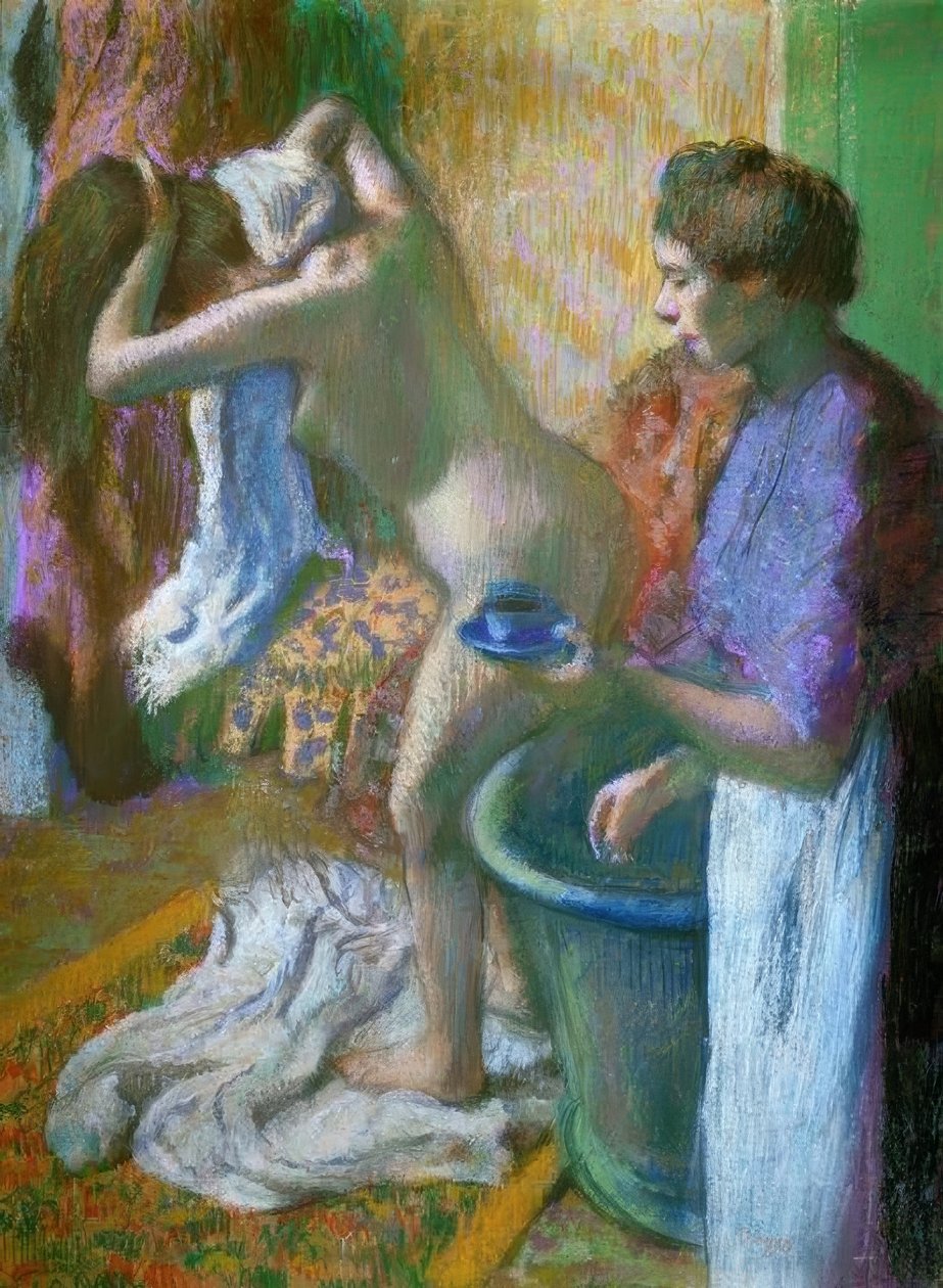 Ontbijt na het bad door Edgar Degas