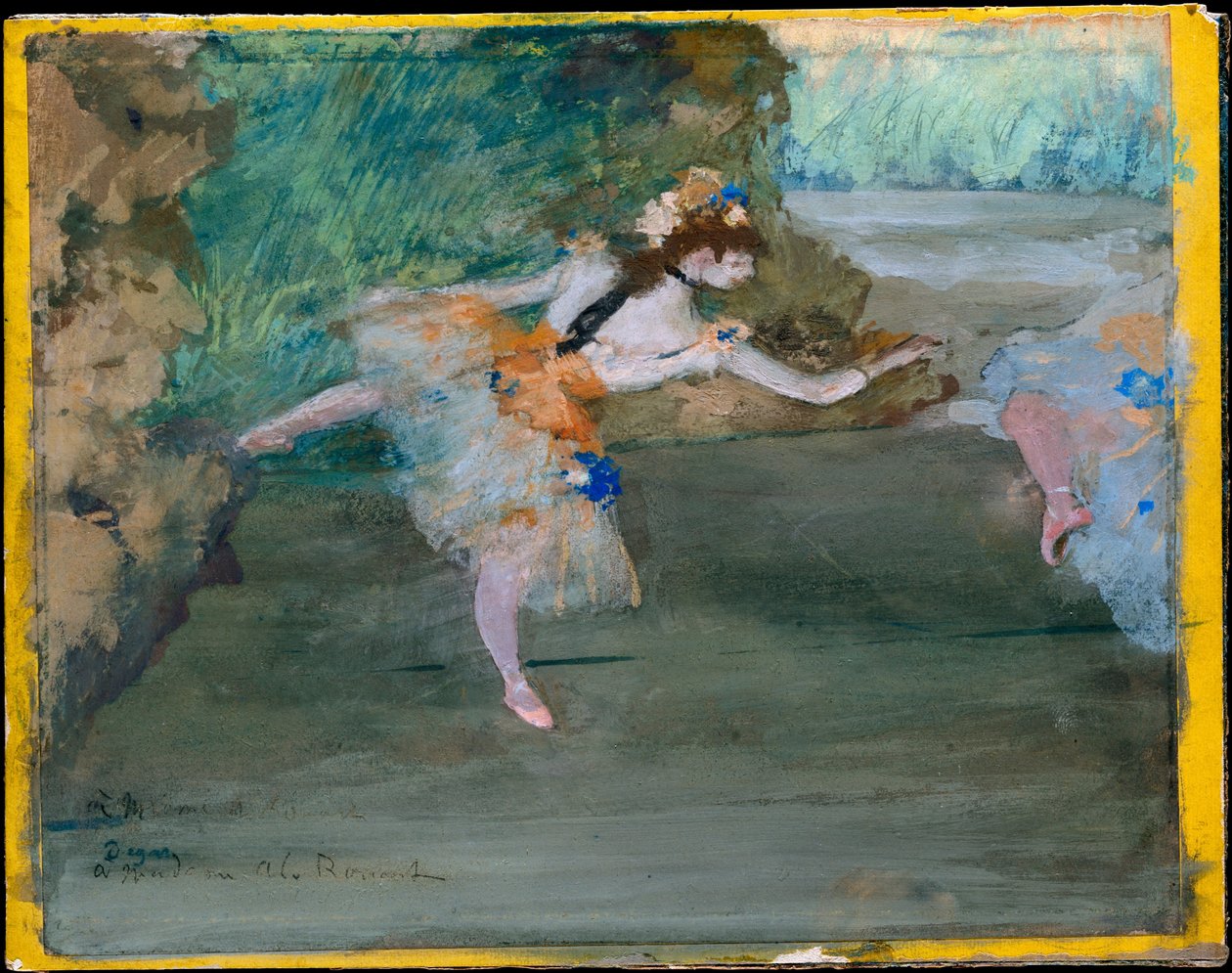 Danseres op het toneel door Edgar Degas