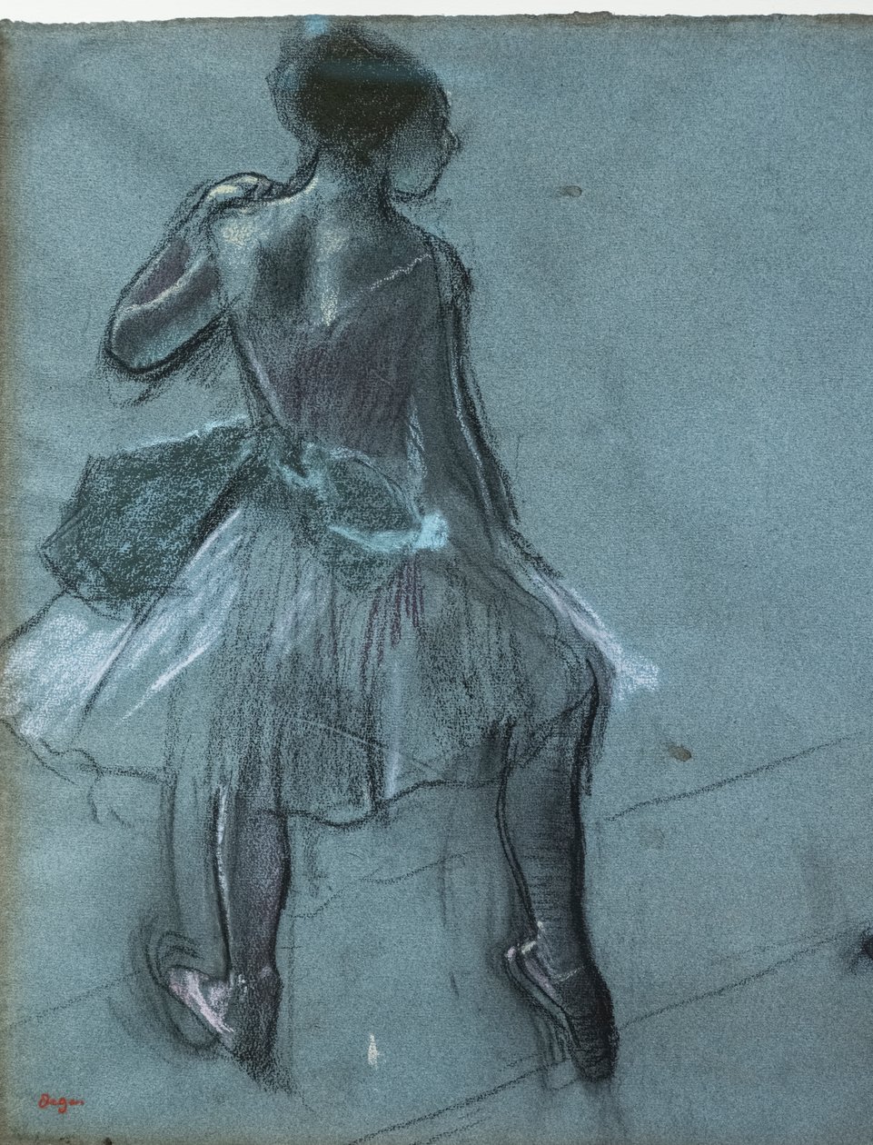 Danseres van achteren en drie voetstudies (detail) door Edgar Degas