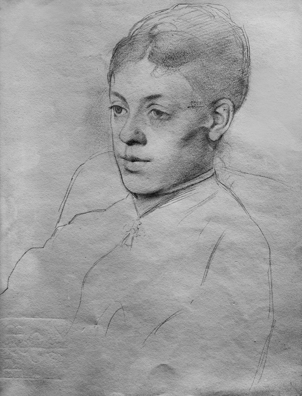 Tekening van Edgar Degas (1834-1917), Frans schilder en beeldhouwer. Mlle Malo, ca 1877. door Edgar Degas