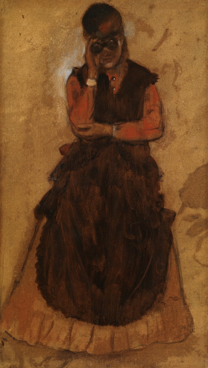 Meisje dat door operakijker kijkt door Edgar Degas