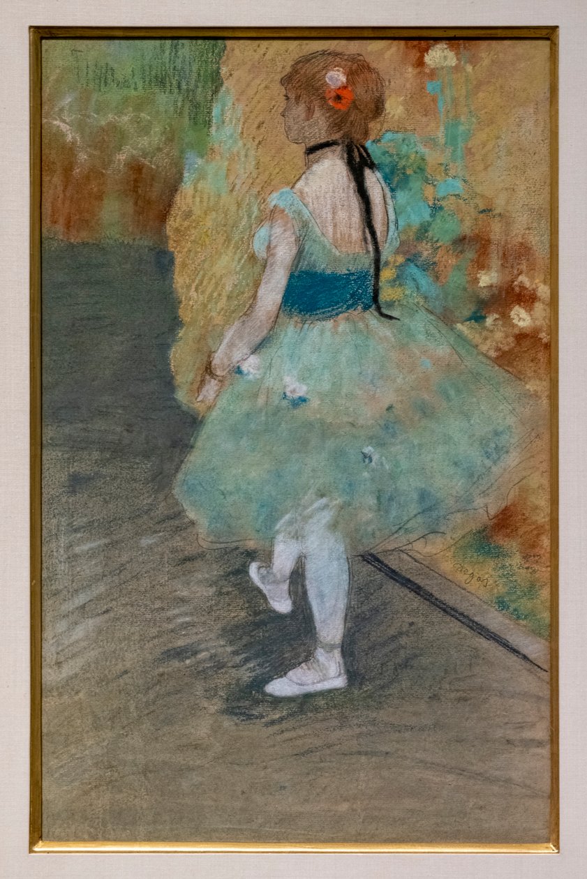 Groene danser. Rond 1878. Pastel op papier. door Edgar Degas
