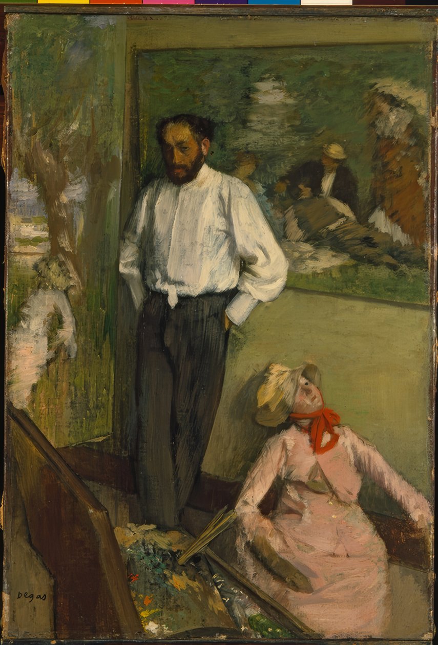 De man en de pop door Edgar Degas