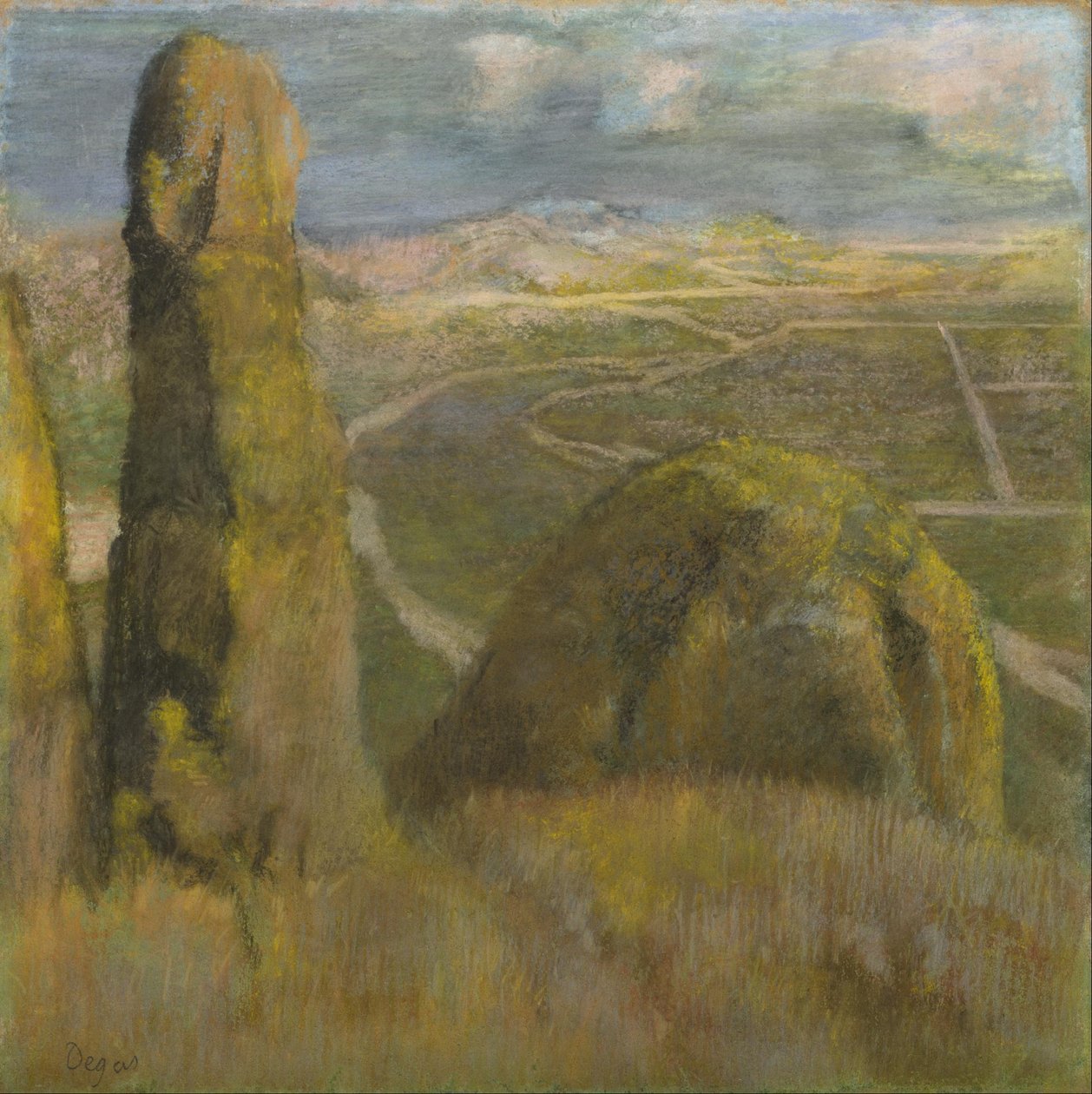 Landschap, ca. 1892 door Edgar Degas