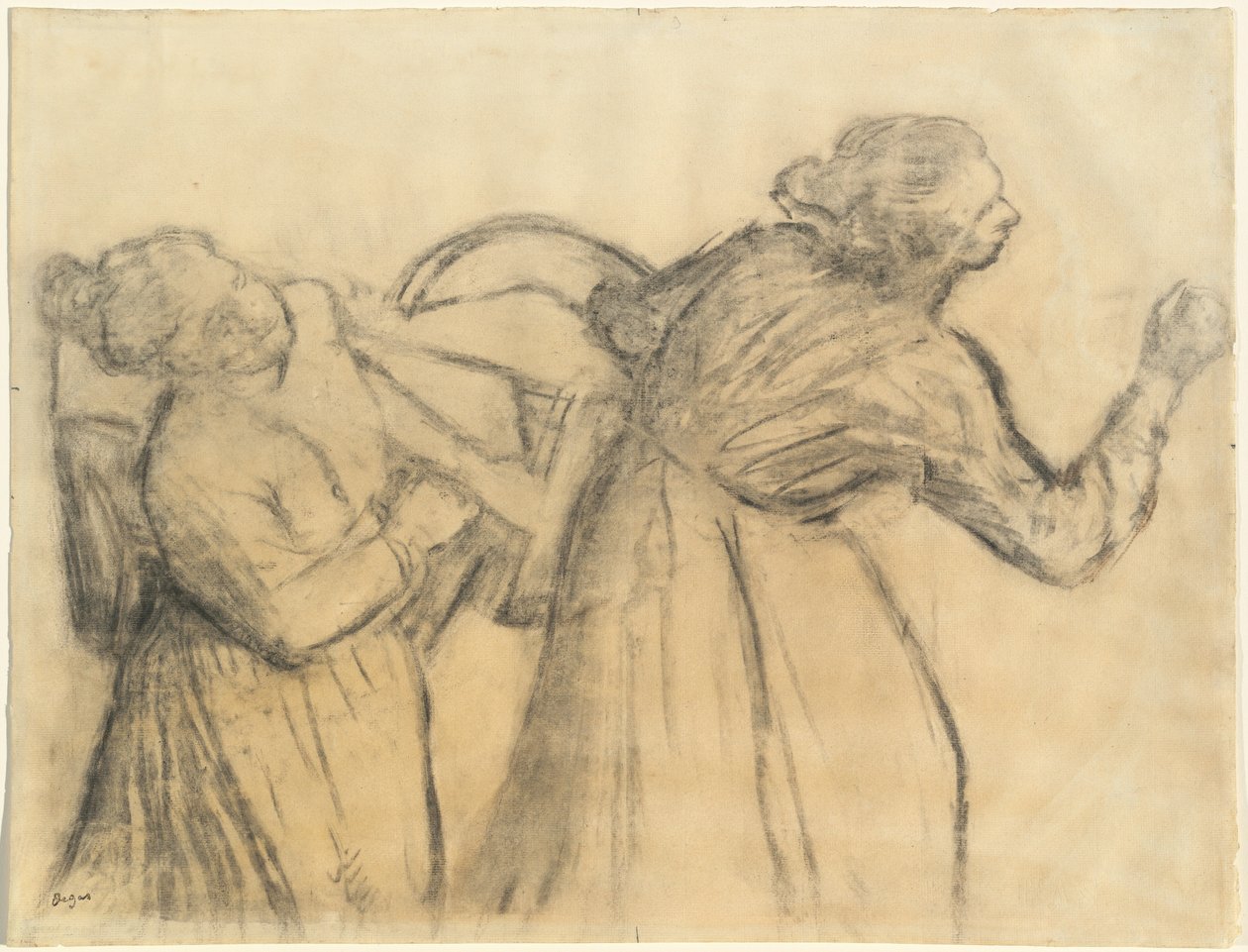 Wasserijster die Linnen Draagt door Edgar Degas