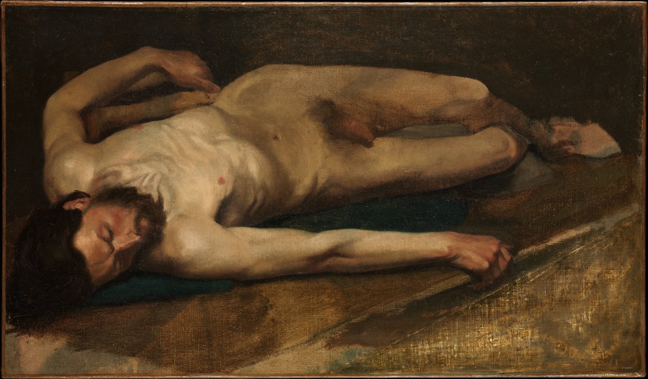 Mannelijk naakt door Edgar Degas