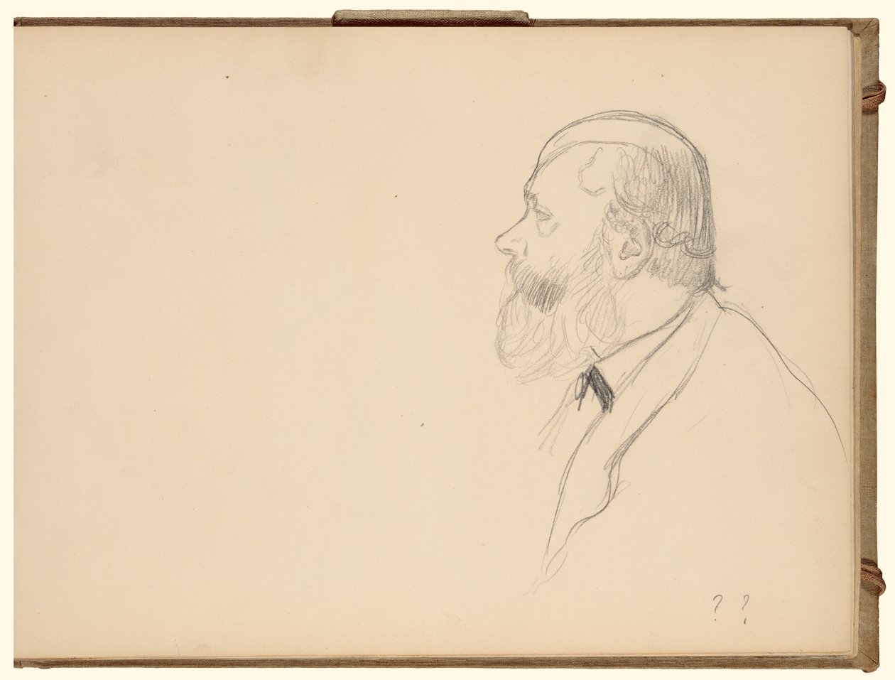Man in profiel door Edgar Degas