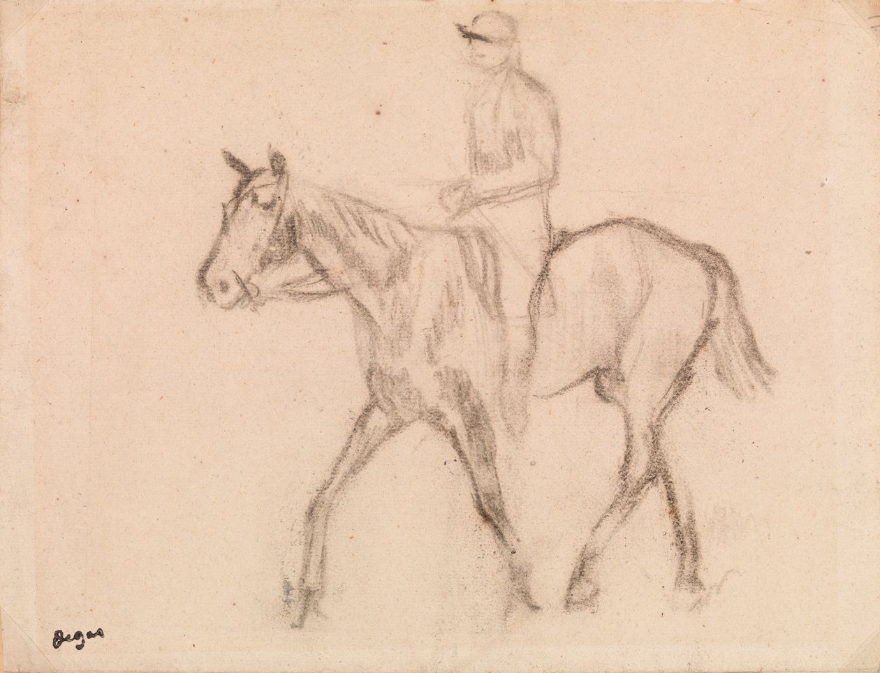 Man te paard door Edgar Degas