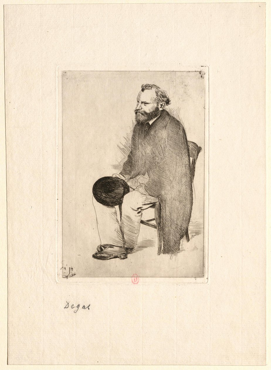 [Manet, zittend in driekwartprofiel naar links] door Edgar Degas
