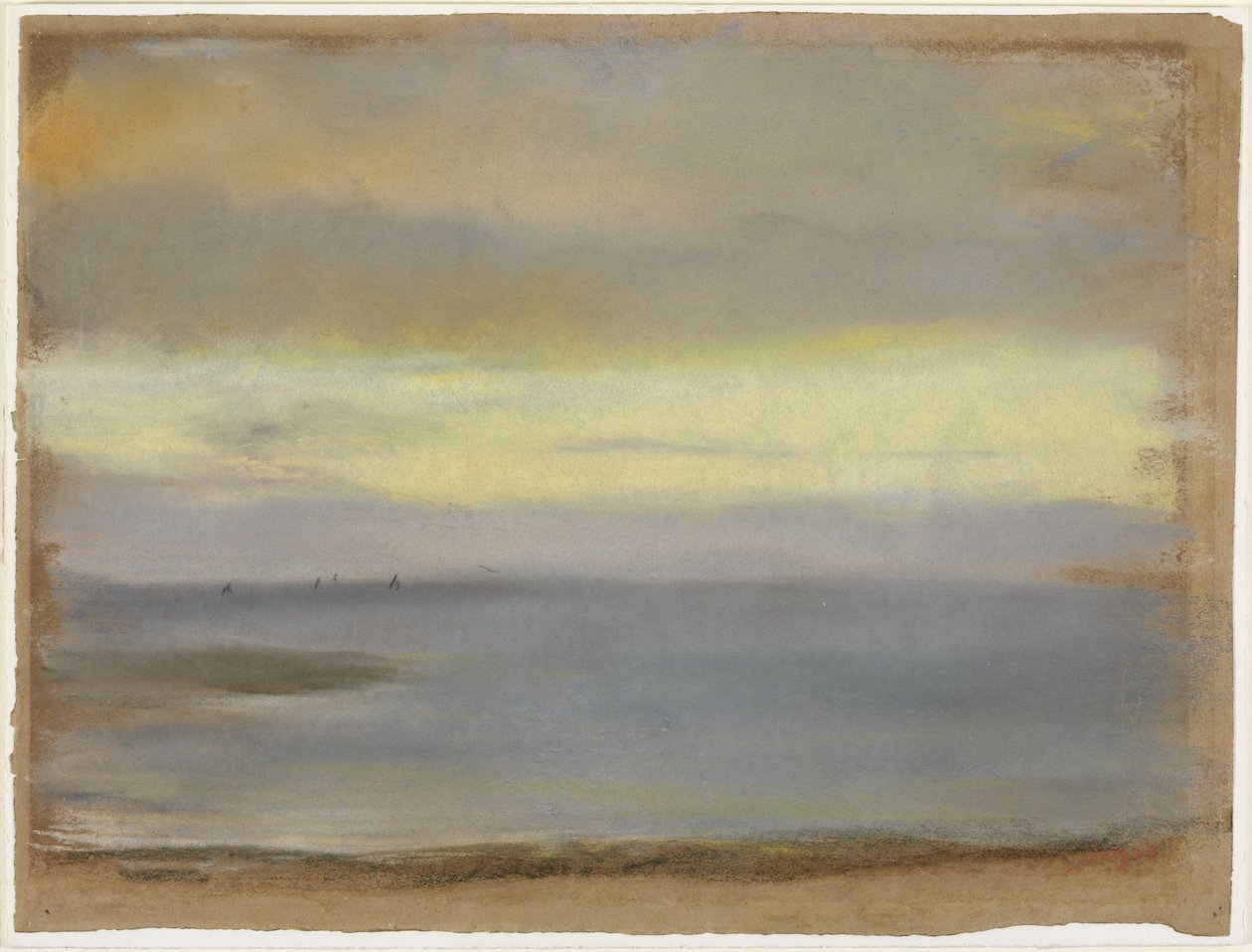 Zee, Zonsondergang door Edgar Degas