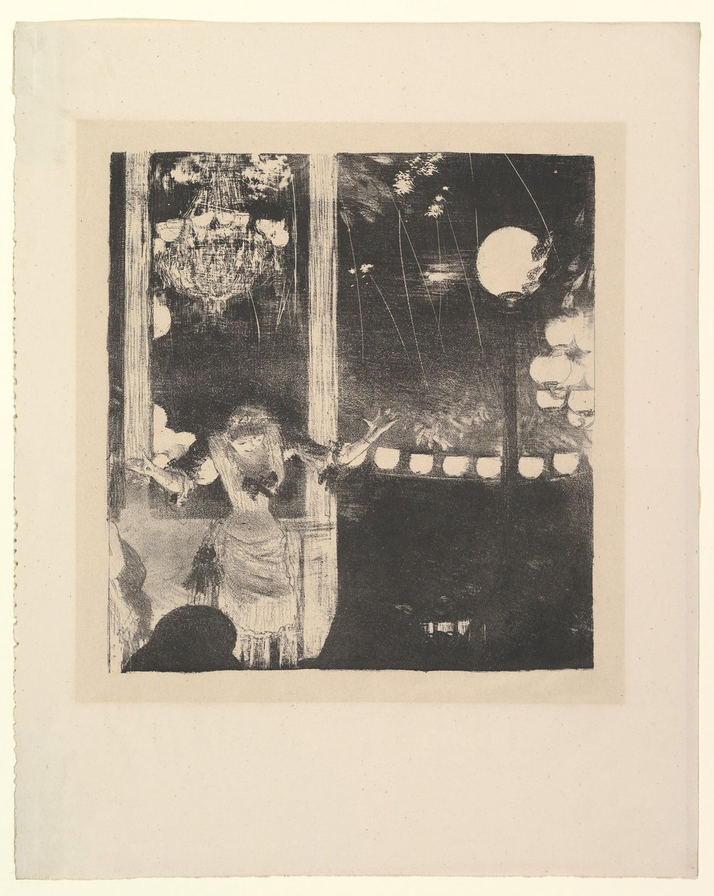 Mlle Bécat in het Café des Ambassadeurs, Parijs, 1877-78 door Edgar Degas