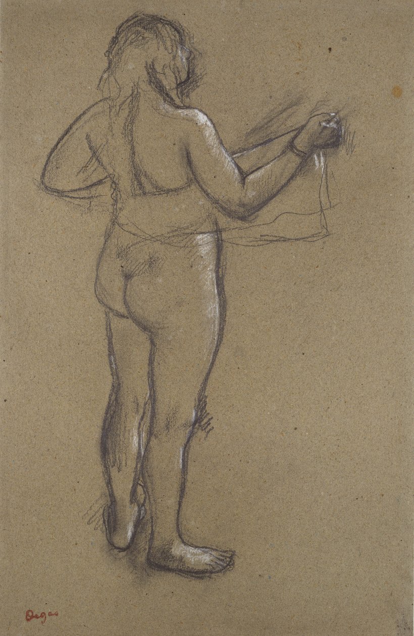 Naakte Vrouw die Zichzelf Afdroogt door Edgar Degas