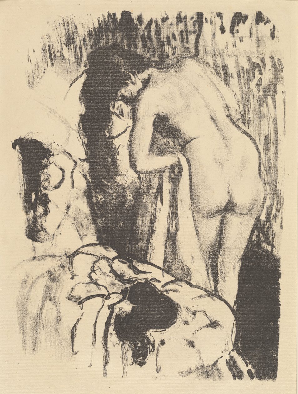 Naakte vrouw staand, zichzelf drogend (Femme nue debout, à sa toilette), c.1890 door Edgar Degas