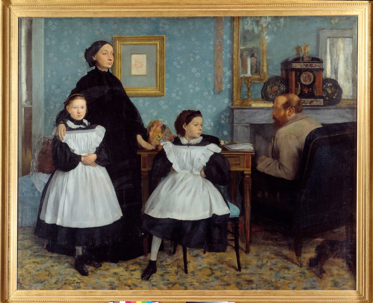 Portret van de familie Bellelli. De schilder bracht enkele maanden door in Toscane met zijn ooms, de Bellelli. Schilderij door Edgar Degas (1834-1917) door Edgar Degas