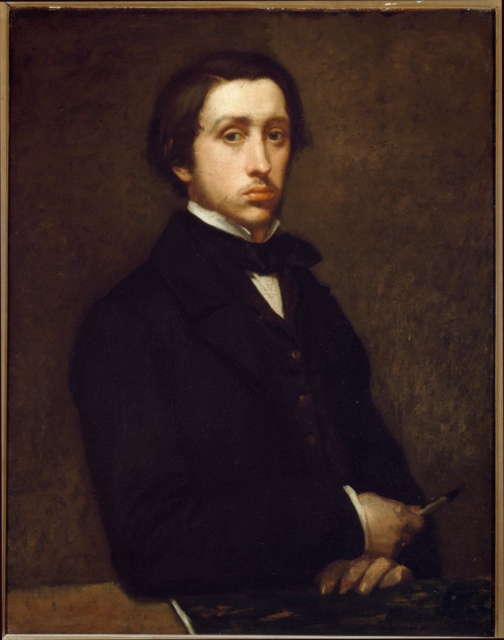 Zelfportret of Degas met houtskoolhouder door Edgar Degas