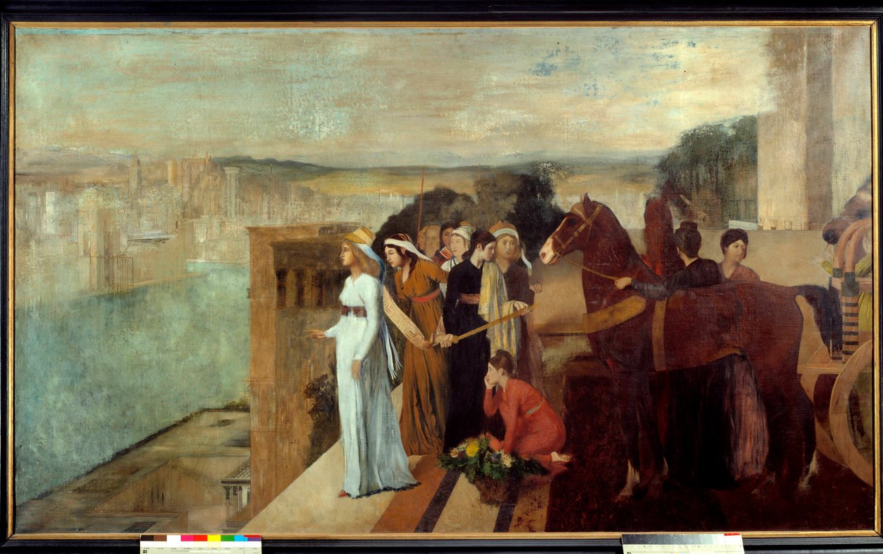 Semiramis bouwt Babylon door Edgar Degas