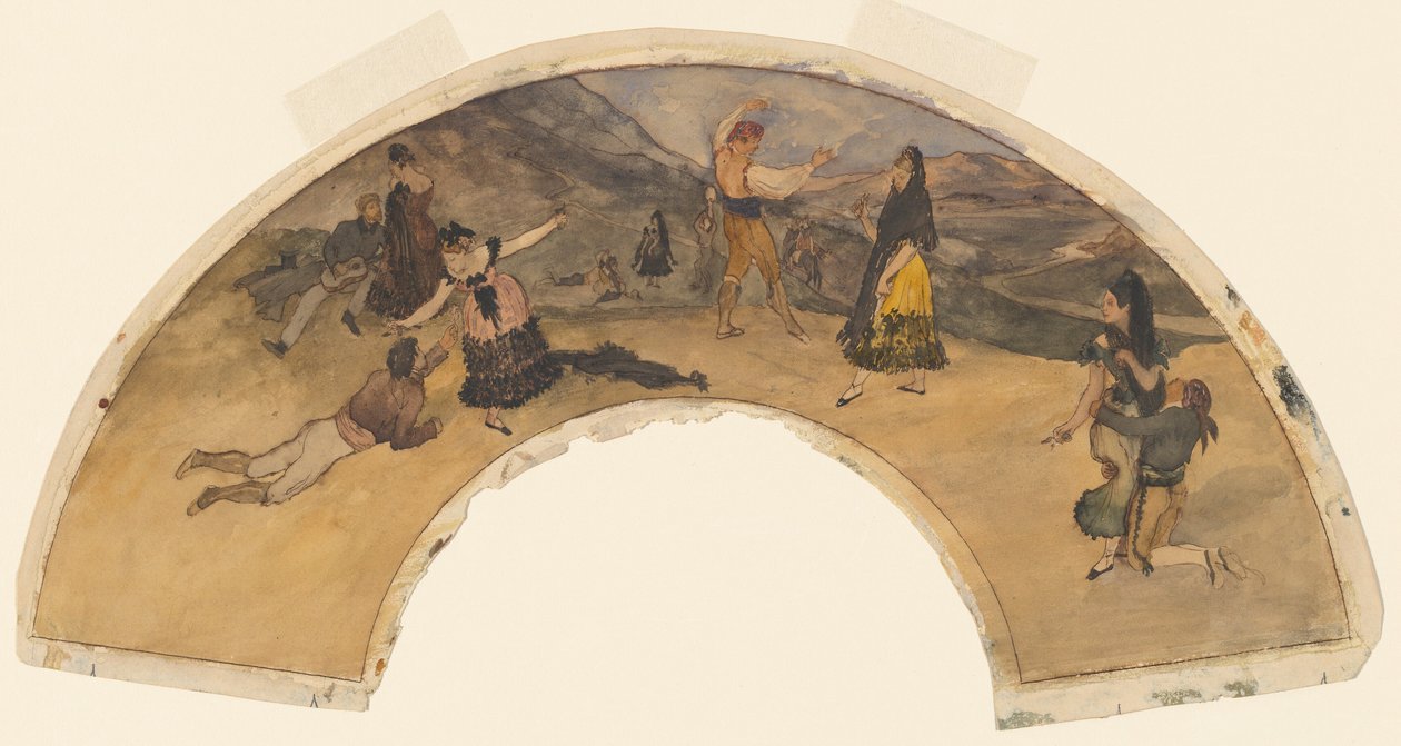 Spaanse dansers en muzikanten door Edgar Degas