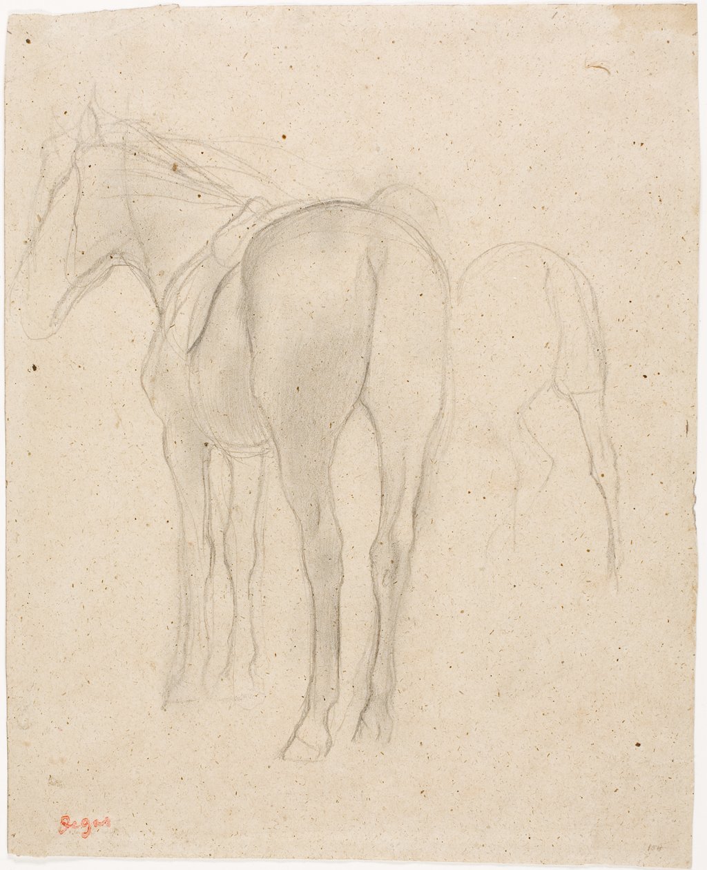 Studies van een paard door Edgar Degas