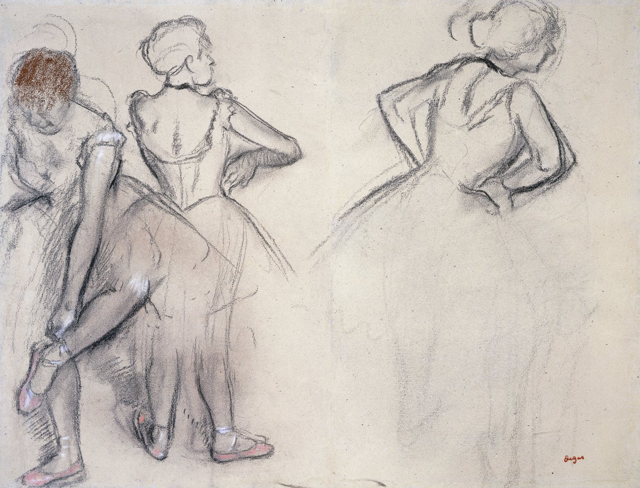 Studie van Dansers door Edgar Degas