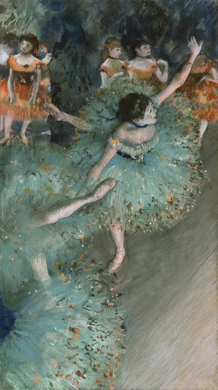 De wiegende danseres (Danseres in het groen) door Edgar Degas