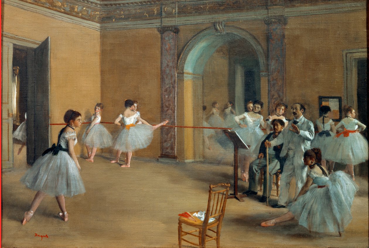 De dansfoyer in de opera aan de rue Le Peletier door Edgar Degas