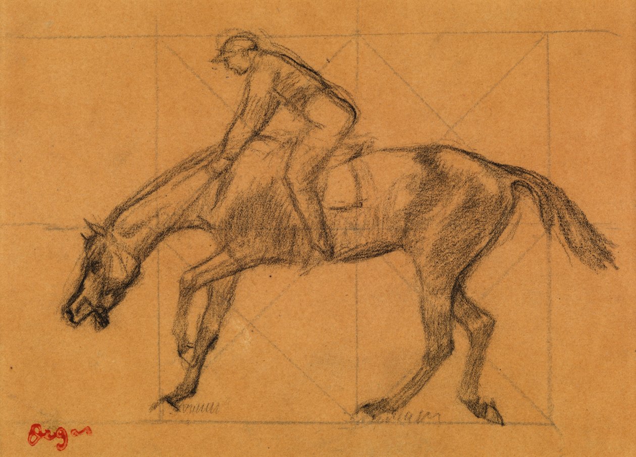 Het Einde van de Race, c.1882 door Edgar Degas