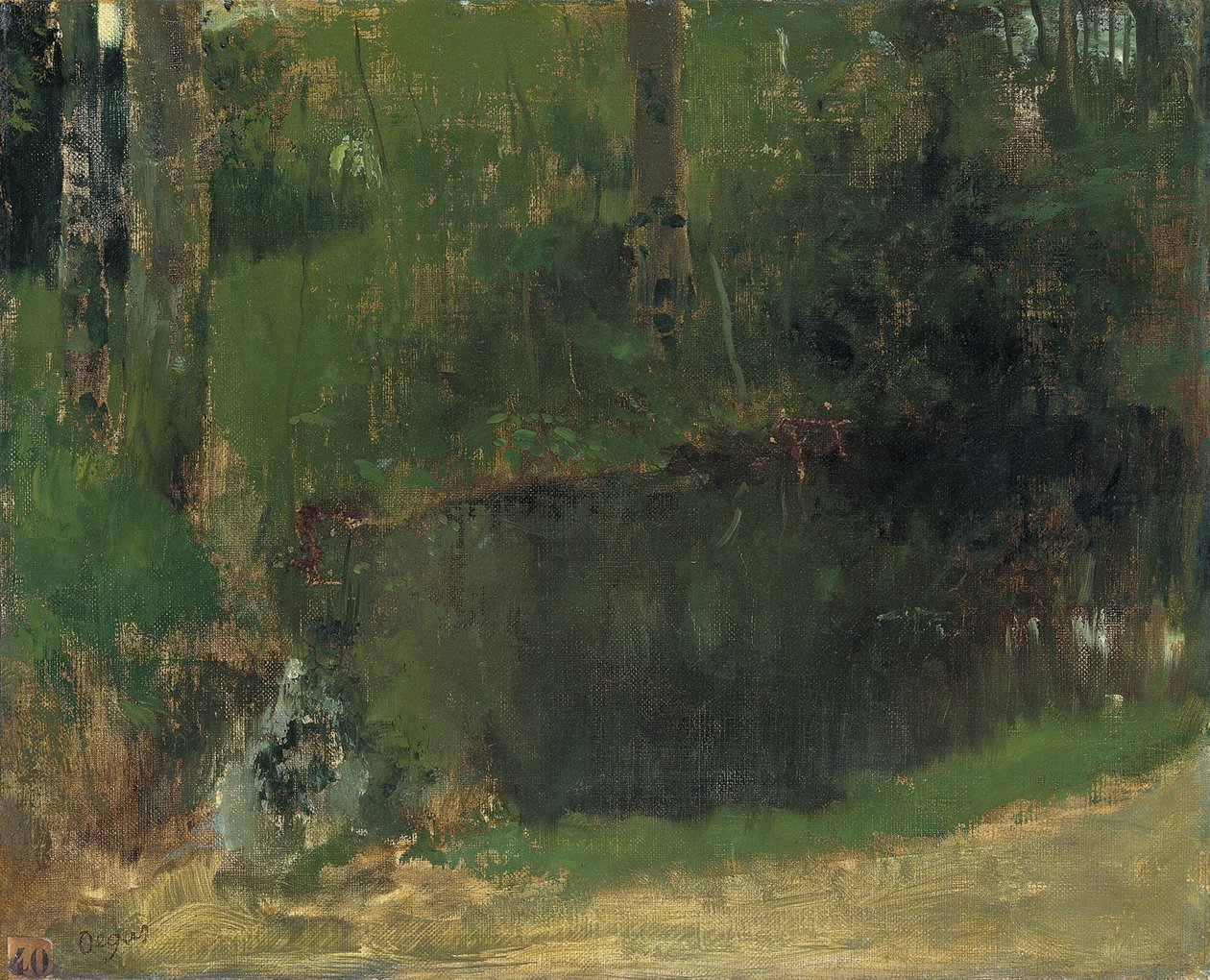 De Vijver in het Bos door Edgar Degas