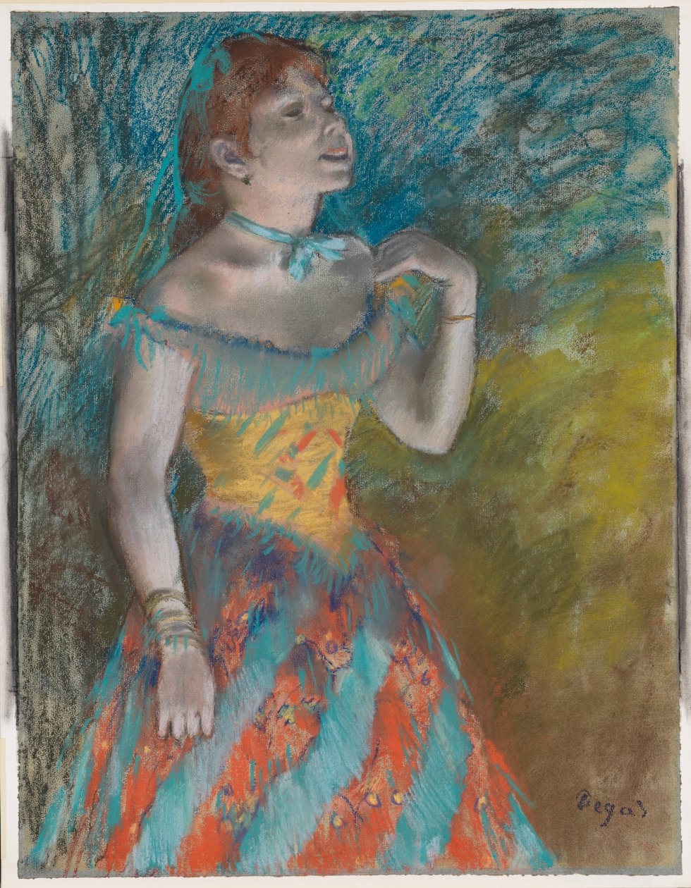 De zanger in het groen door Edgar Degas