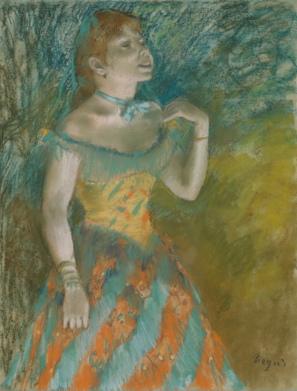 De Zanger in Groen door Edgar Degas