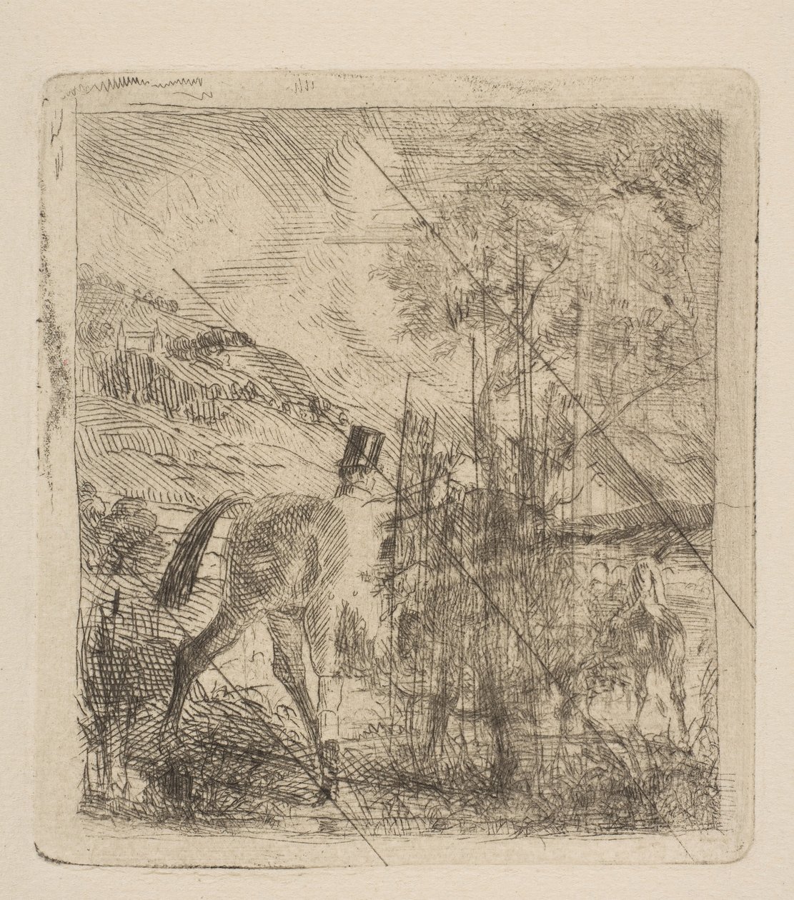 De Jager die zijn Paard Beklimt, 1856 door Edgar Degas