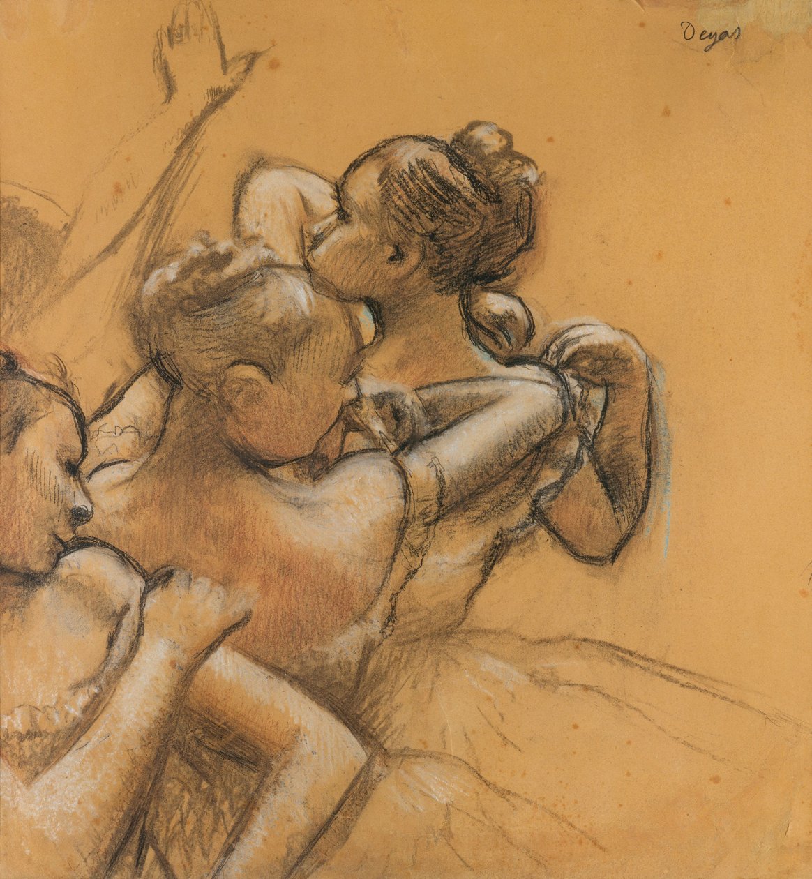Drie danseressen, ca.1895-99 (pastel en houtskool op papier) door Edgar Degas