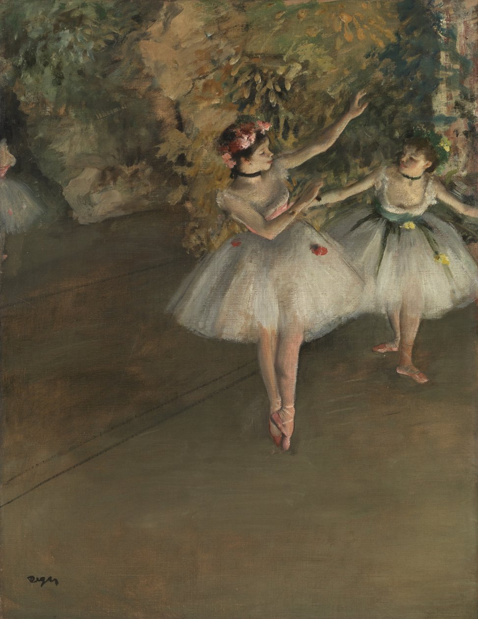 Twee dansers op een podium, ca. 1874 door Edgar Degas