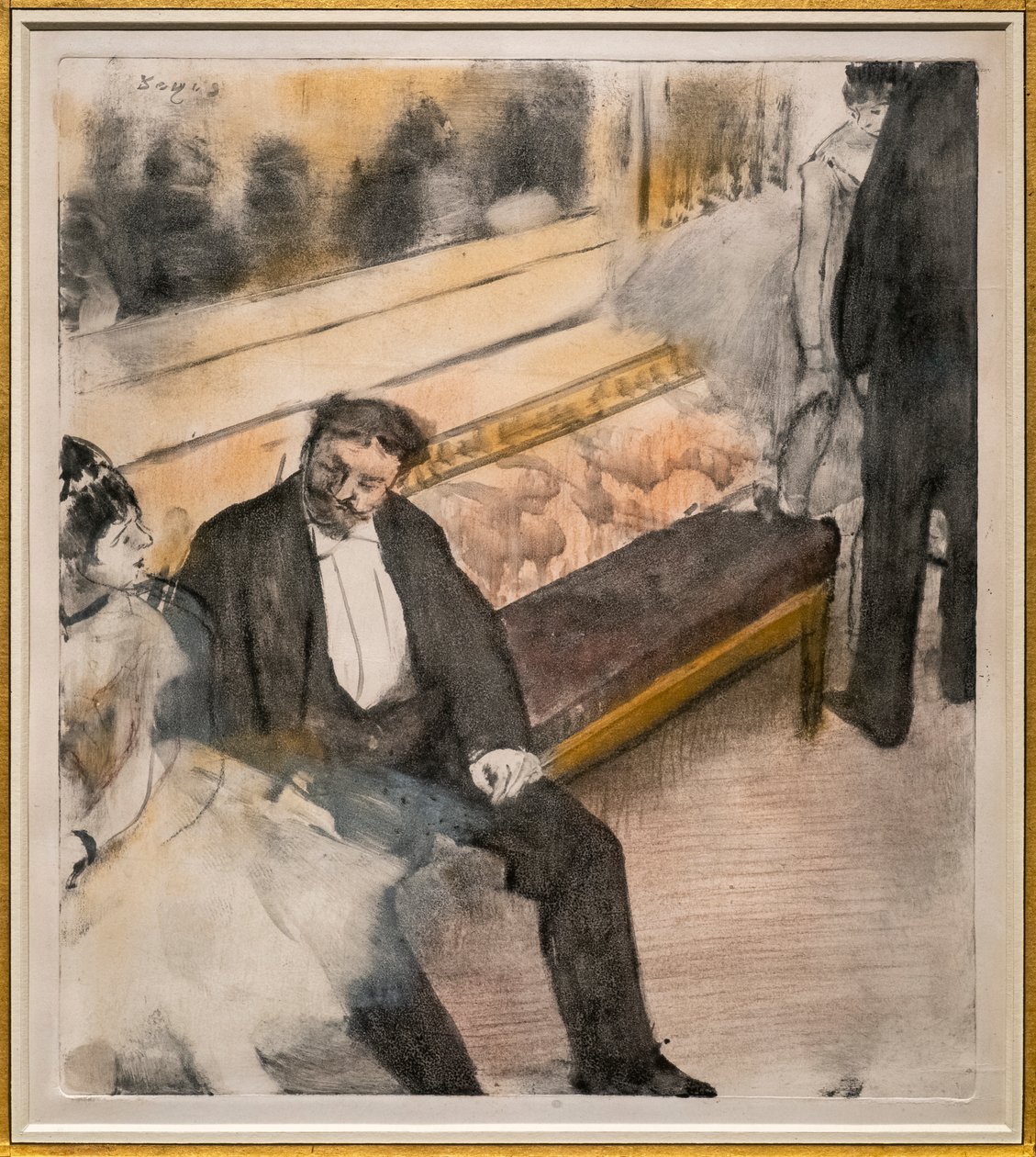 Twee mannen en twee dansers. Rond 1876-1877 door Edgar Degas