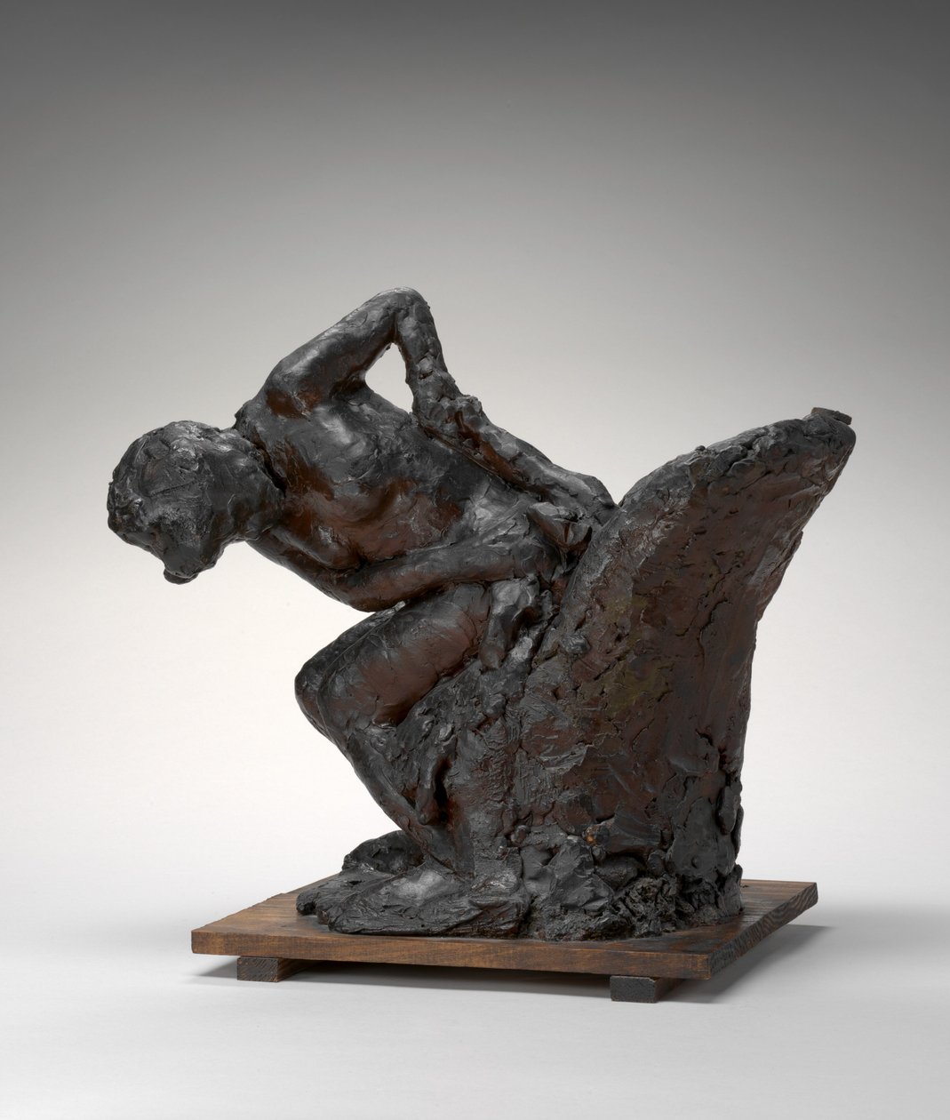 Zittende vrouw, haar linkerheup afvegend, 1890s-1911 door Edgar Degas
